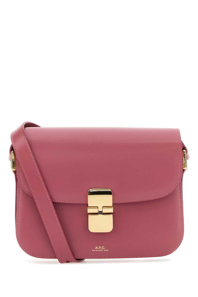 A.P.C. Dark Pink Leather Small Grace Crossbody Bag