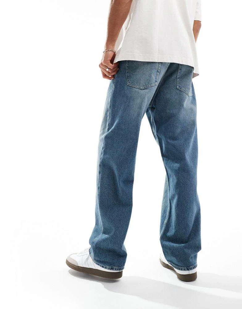 Jack & Jones Jack & Jones Alex baggy jeans in mid blue wash 4
