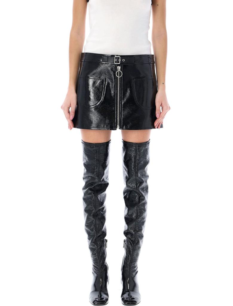 COURREGÈS ZIPPED VINYL MINI SKIRT