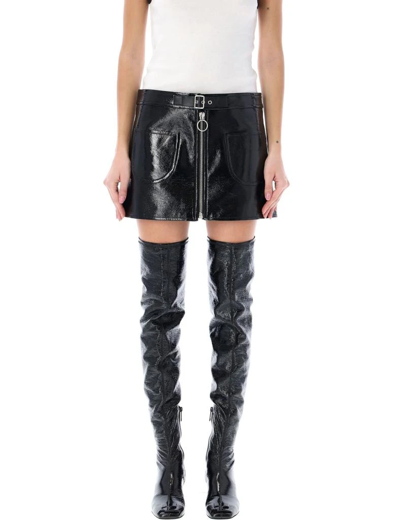 COURREGÈS ZIPPED VINYL MINI SKIRT 1