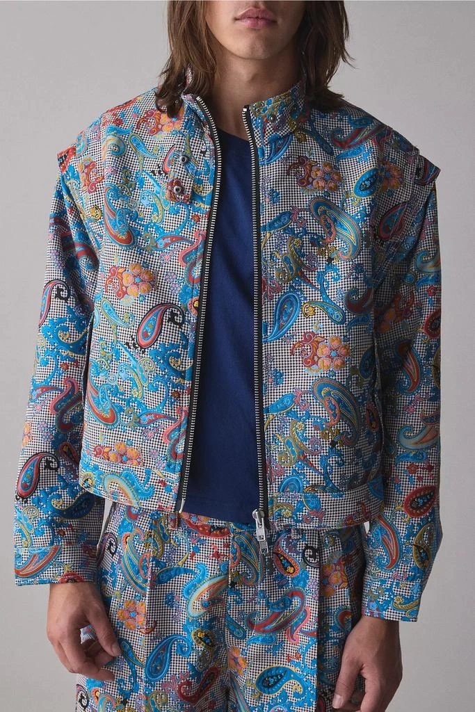 FRIED RICE FRIED RICE Paisley Jacquard Zip-Off Sleeve Jacket 1