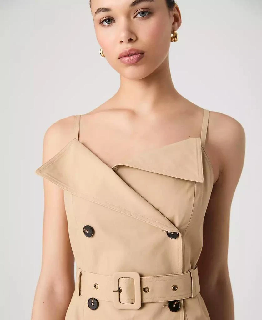 French Connection Women's Light Weight Cotton Belted Trench Fit & Flare Dress 4