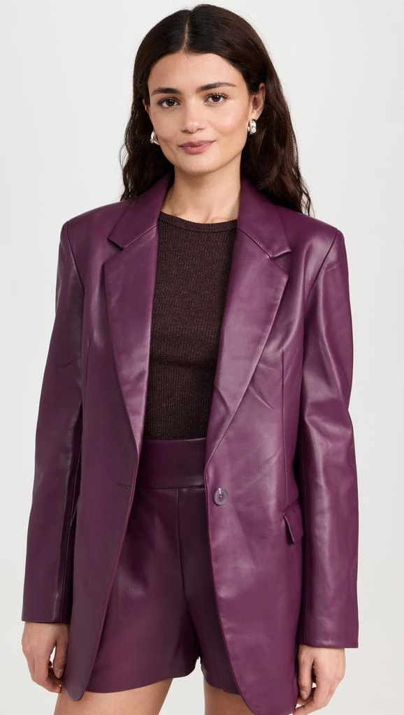 Susana Monaco Faux Leather Boyfriend Jacket 6