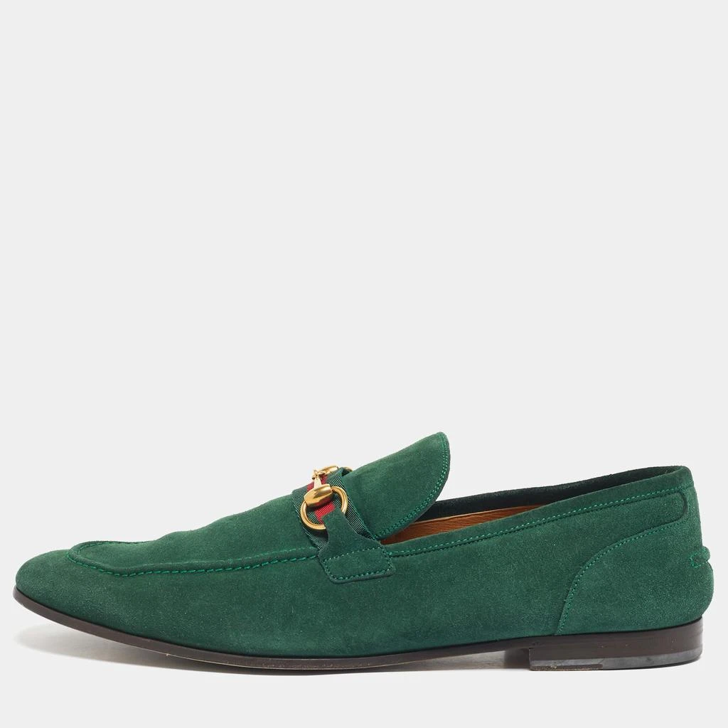 Gucci Green Suede Bit Loafers Women main image 3