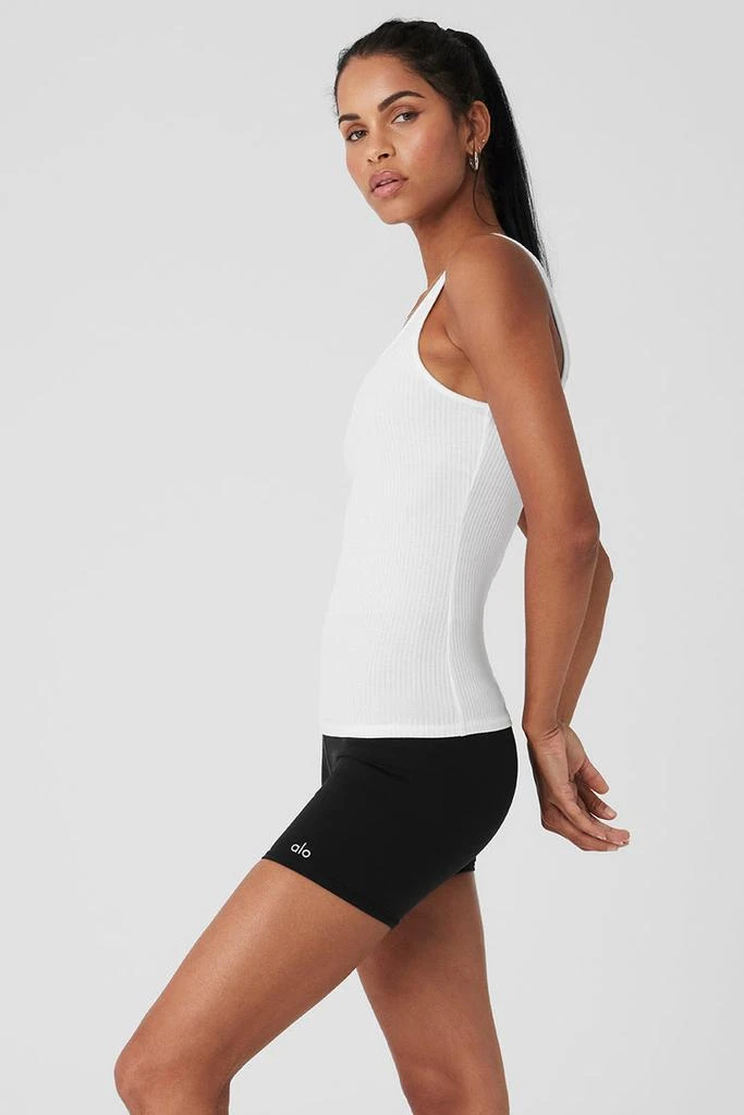 Alo Ribbed Sea Coast Scoop Neck Tank - White 3