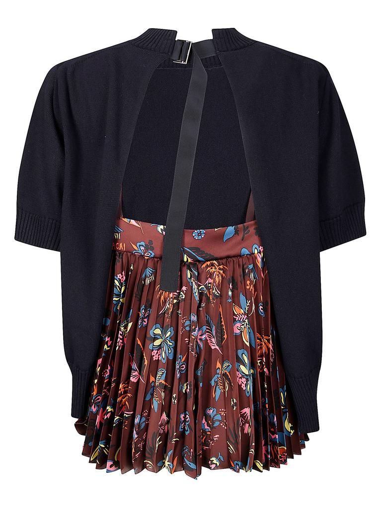 Sacai Sacai Panelled Pleated Top