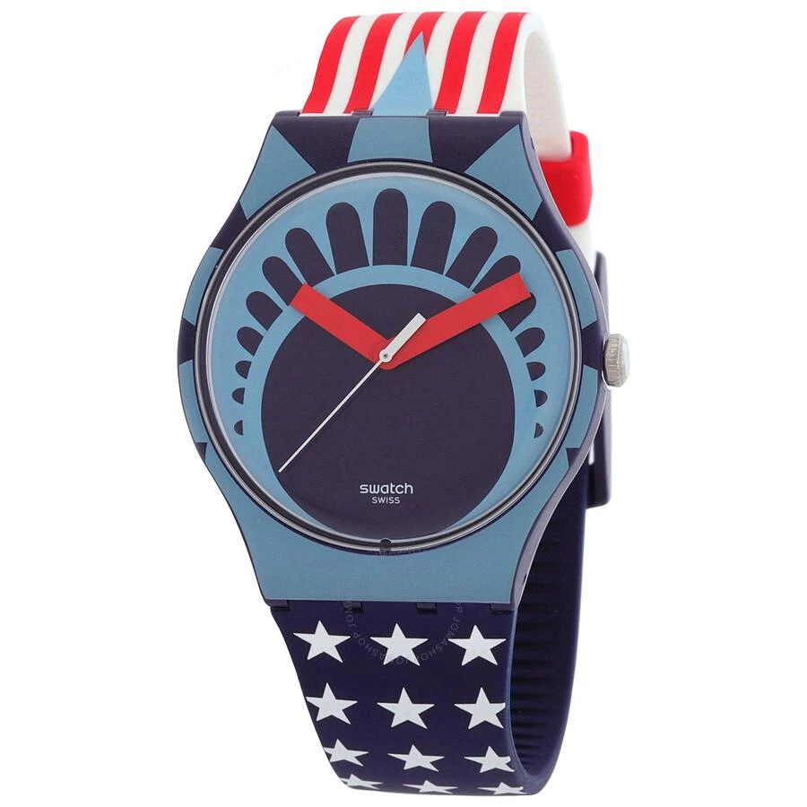 Swatch She Rocks Greetings from New York Quartz Blue Dial Unisex Watch SUOZ235 1