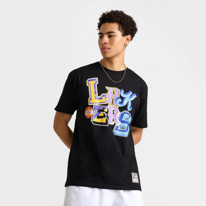 Mitchell & Ness Men's Mitchell & Ness Los Angeles Lakers NBA Hyper Type T-Shirt 3