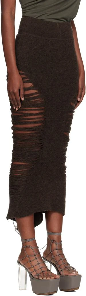Rick Owens Brown Concordians Calf Dauphine Midi Skirt 2