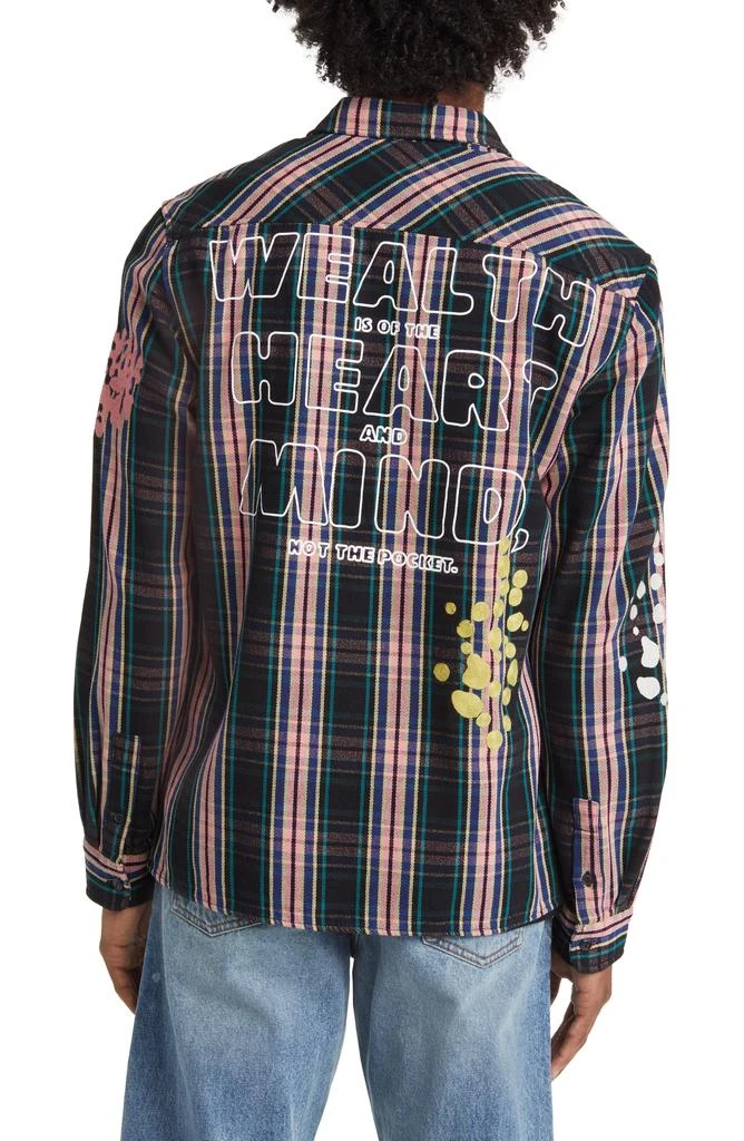 Billionaire Boys Club Mantra Plaid Embroidered Button-Up Overshirt 3