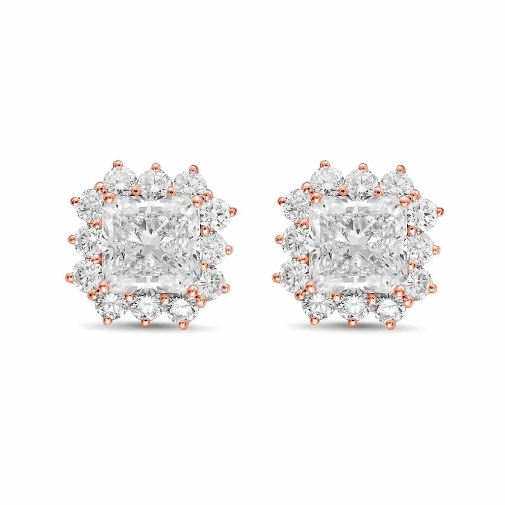 Diana M Jewels Diana M Jewels - Women's Radiant Lab-Grown Diamond Stud Earrings (5.00 Ct TCW) - Statement