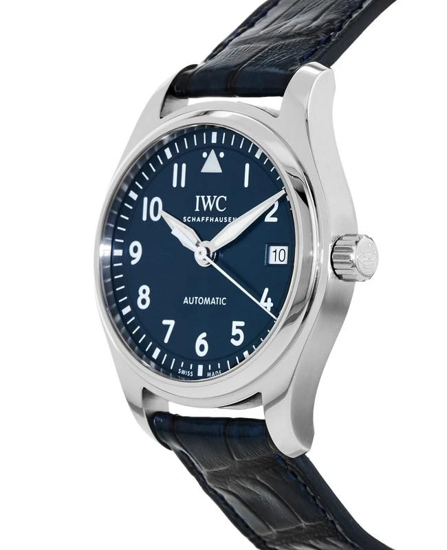 IWC Schaffhausen IWC Pilot's Automatic Blue Dial Leather Strap Unisex Watch IW324008 3