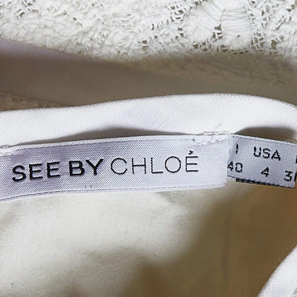 See by Chloé See by Chloe White Crochet Lace Fit & Flare Dress S 4