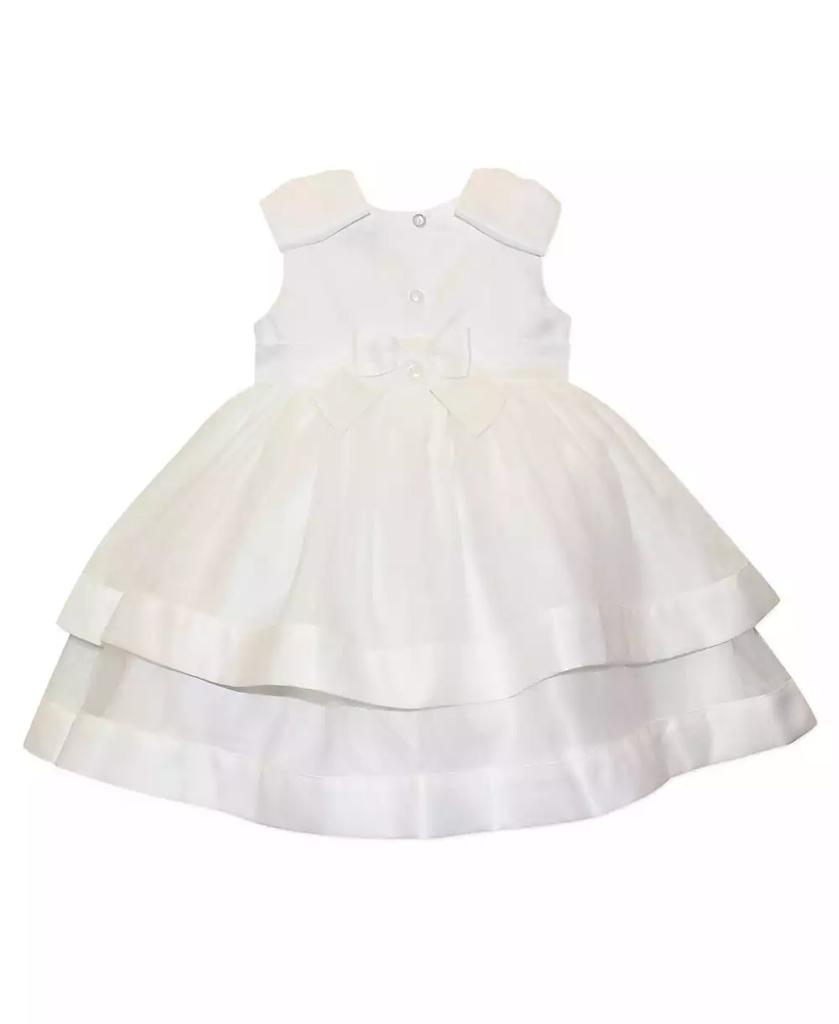 Blueberi Boulevard Baby Girls Bow-Top Jewel Waist Border Trim Dress