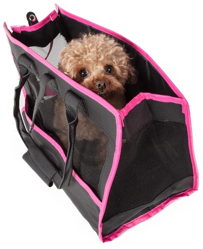 Pet Life 'Posh Paw' Elegant Leatherette Designer Fashion Travel Pet Dog Carrier Tote 3