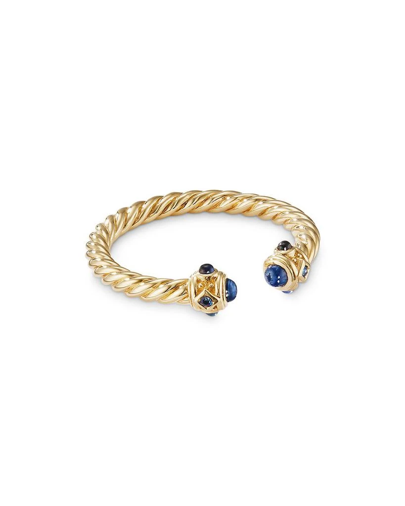 David Yurman 18K Yellow Gold Renaissance Blue Sapphire Ring 1