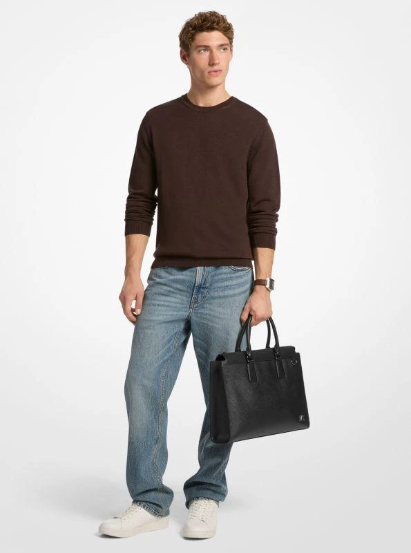 Michael Kors Edison Medium Scratch-Resistant Leather Briefcase 3