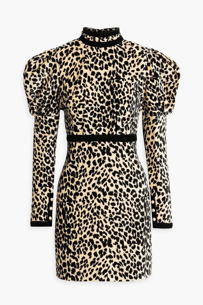 BATSHEVA Tate leopard-print cotton-velvet mini dress