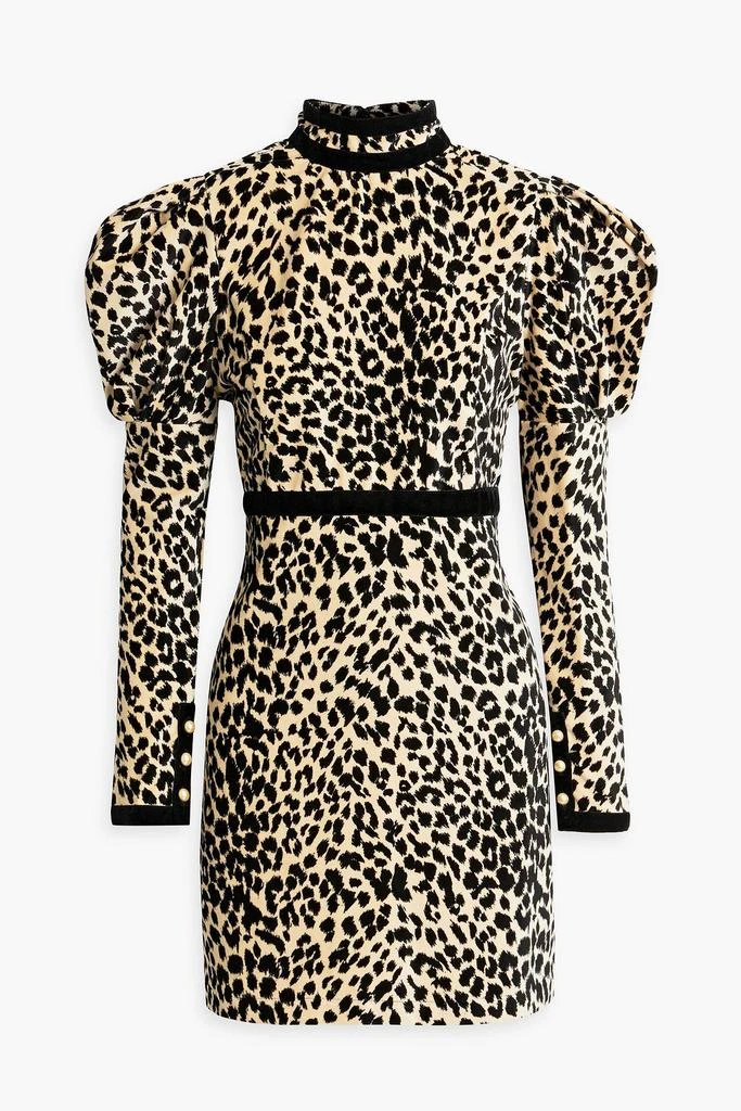 BATSHEVA Tate leopard-print cotton-velvet mini dress 1