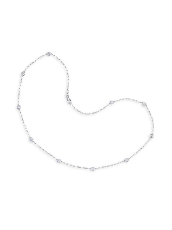 Saks Fifth Avenue 14K White Gold & 1 TCW Diamond Paper Clip Chain Necklace 1