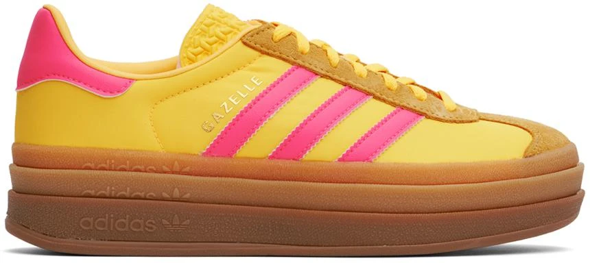 Adidas Yellow & Pink Gazelle Bold Sneakers 1