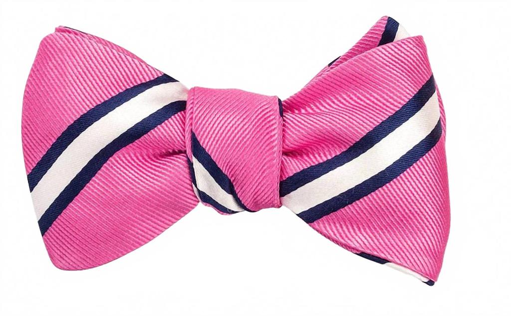 R. Hanauer Men's Butler Stripe Bow Tie In Pink