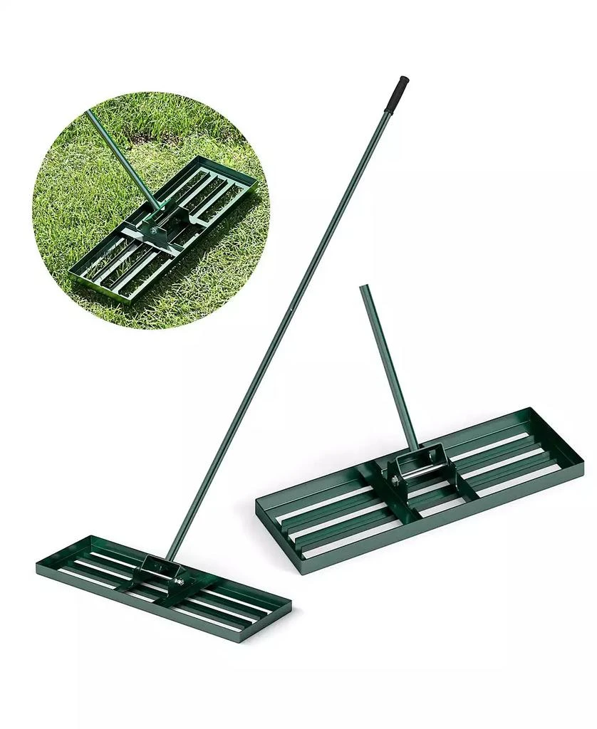 GOUUN 30 x 10 Inch Lawn Leveling Rake with Ergonomic Handle