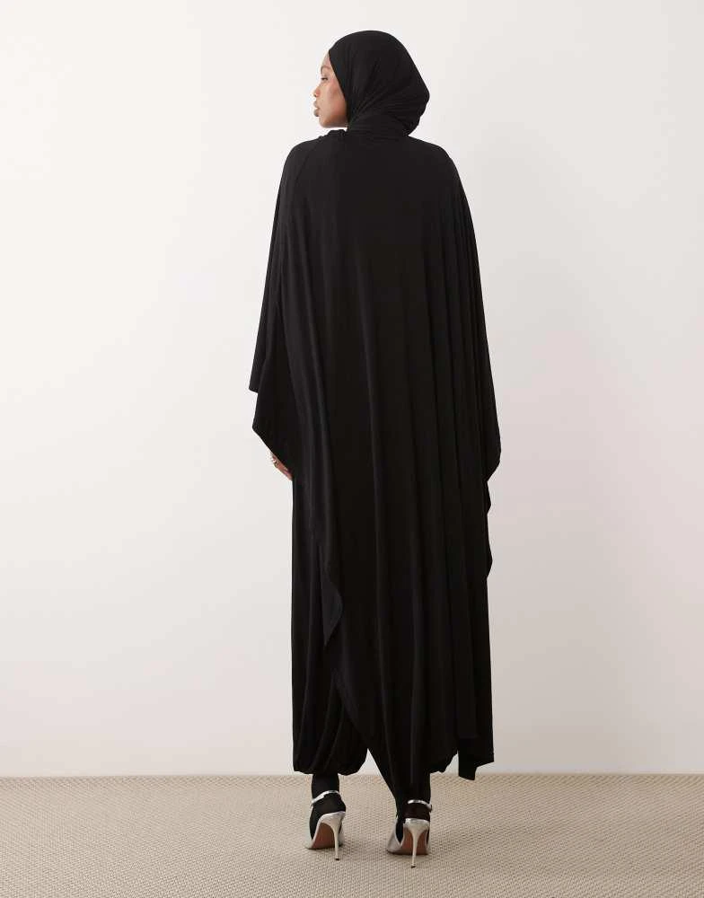 Iyal IYAL long sleeve jersey cape in black 4