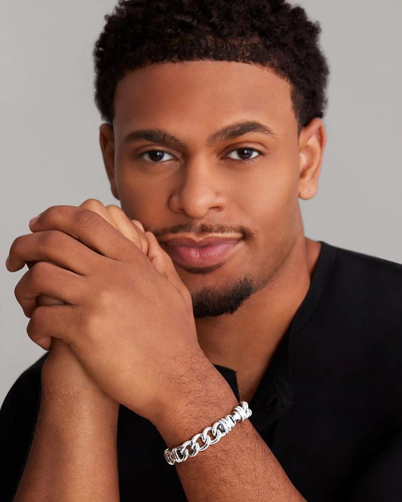 LAGOS Men
s 18K Yellow Gold 
Sterling Silver Anthem Krunch Crest Twist Curb Link Bracelet - Exclusive 3