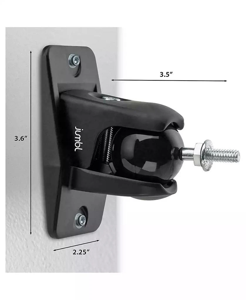 Jumbl Speaker Wall Mount Brackets, Pair of 2 Speaker Mounts - Black 2
