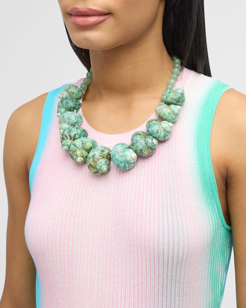 NEST Jewelry Green Seashell Jade Statement Necklace