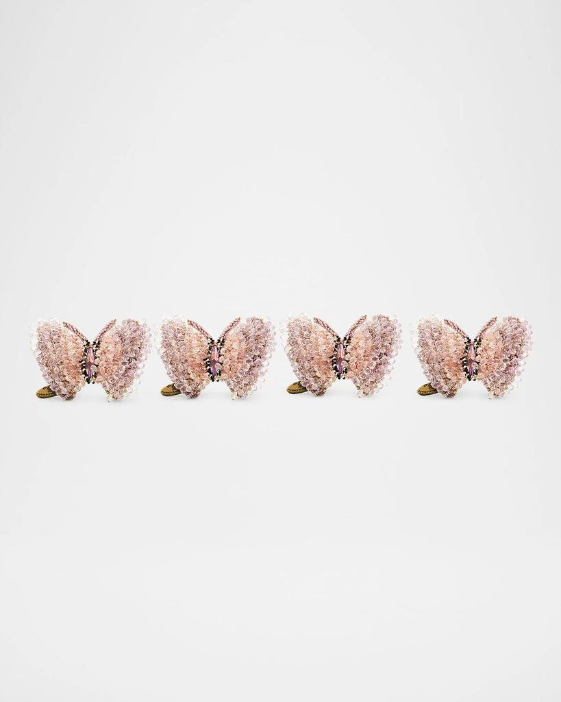 MacKenzie-Childs Pink Butterfly Hill Napkin Rings, Set of 4 4