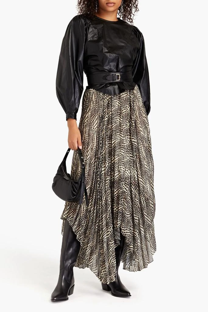 Isabel Marant Dobson modal-blend faux leather blouse 2