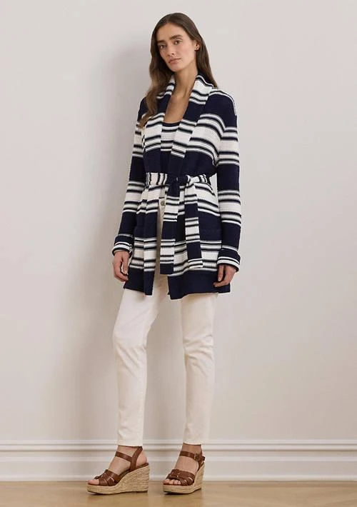 Ralph Lauren Ralph Lauren Striped Belted Cotton Blend Cardigan 4