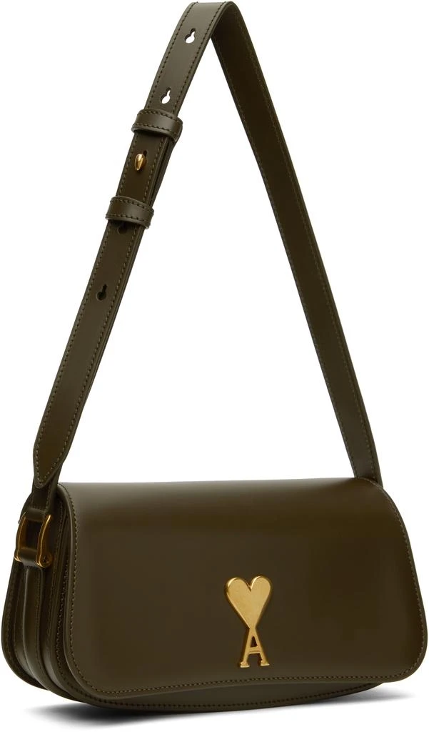 AMI Khaki Leather Paris Paris Shoulder Bag 2