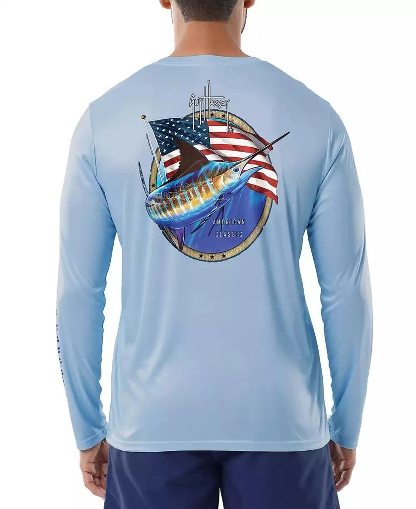 Guy Harvey Men's American Classic Logo Graphic Long-Sleeve Sun Protection T-Shirt 1