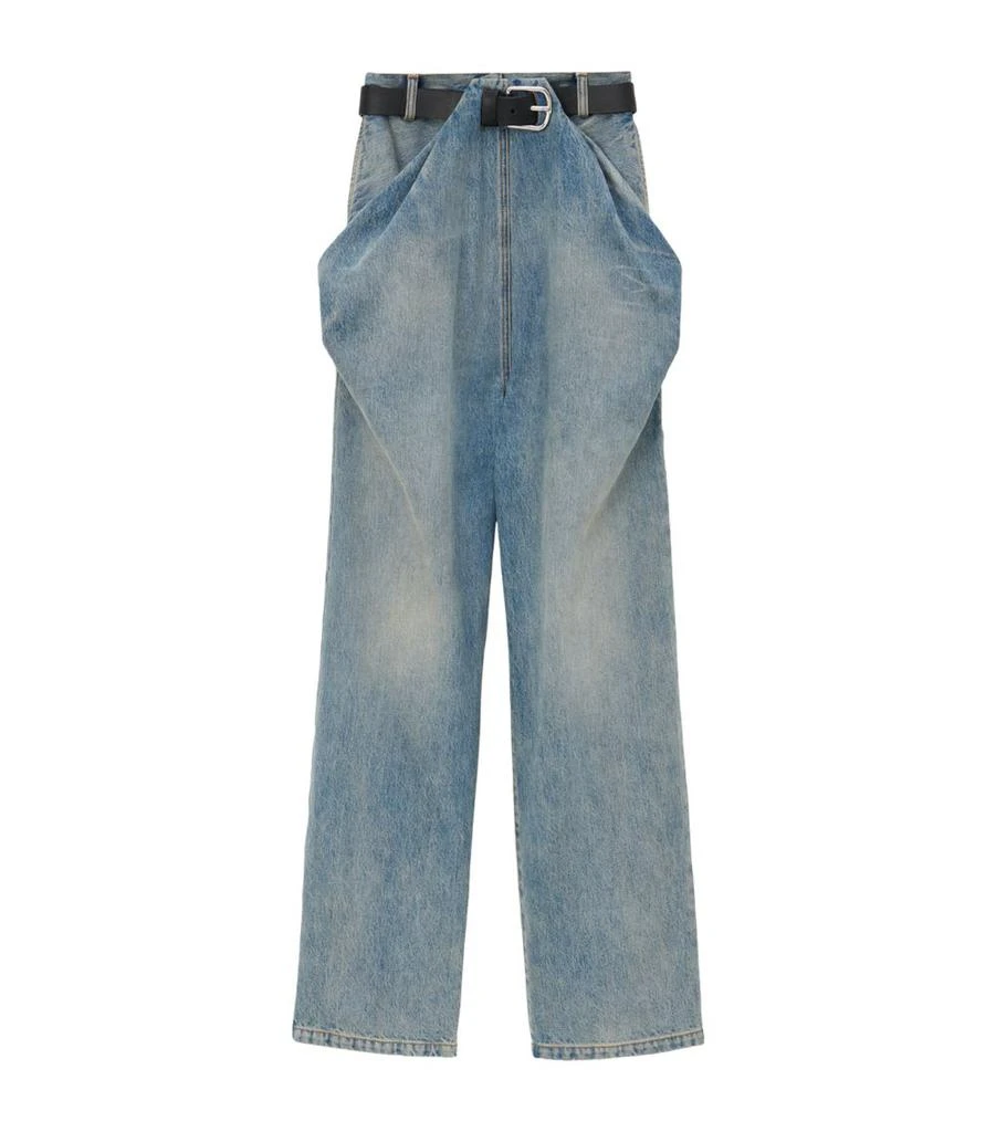 Loewe Light-Wash Draped Jeans 1