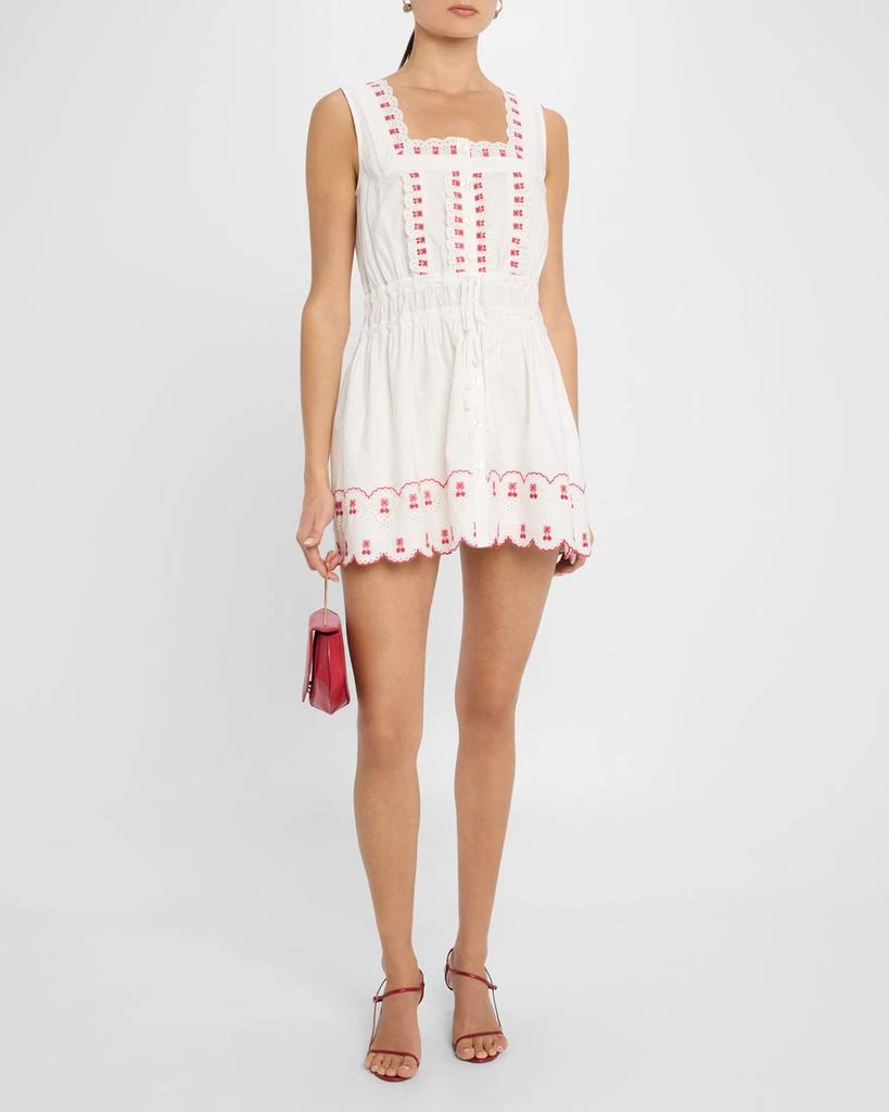 Damson Madder Amaya Embroidered Cherry Mini Dress 4