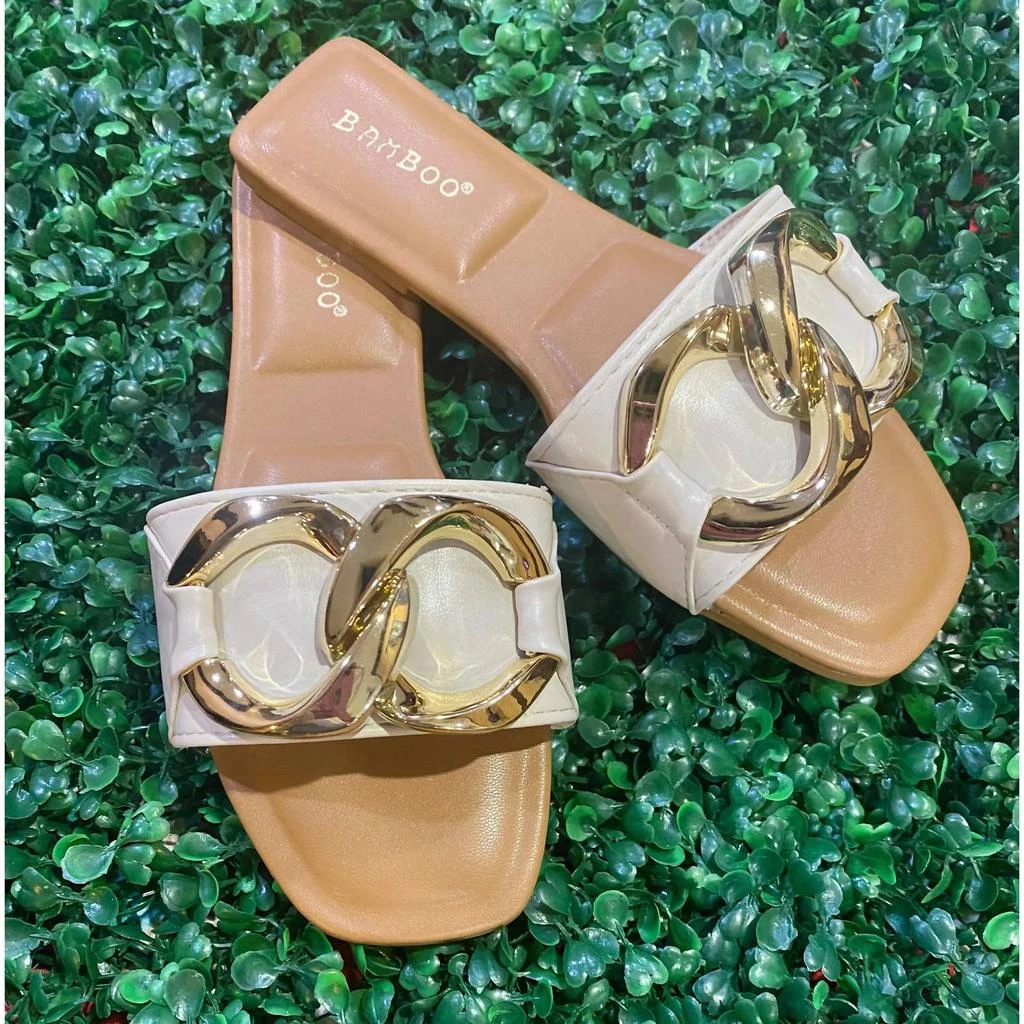 Bamboo Bamboo - Women
s Chain Link Slide Sandals 3