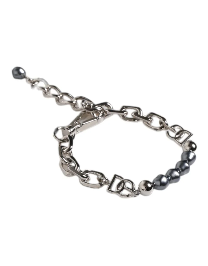 Dolce 
Gabbana Tone Chain Lobster Clasp Logo Pearls Men
s Bracelet 2