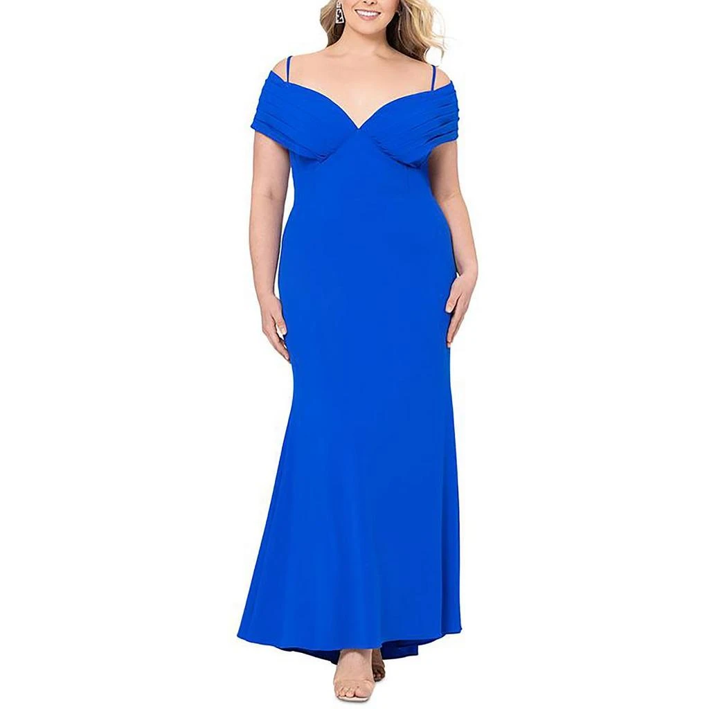 Betsy & Adam Womens Corset Seamed Formal Evening Dress 1