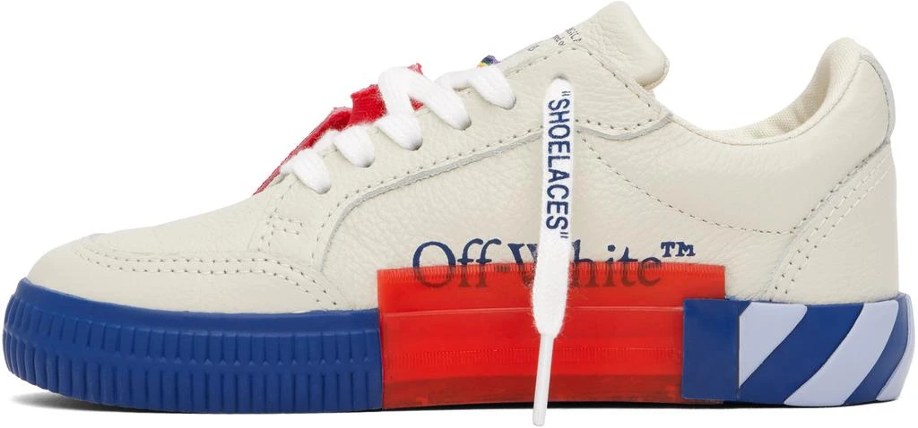 Off-White Kids Off-White & Blue Low Vulcanized Full Leather Sneakers 3