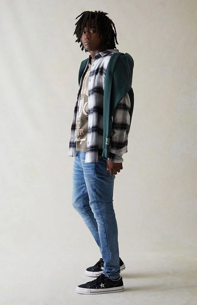 PacSun High Stretch Indigo Stacked Skinny Jeans 2