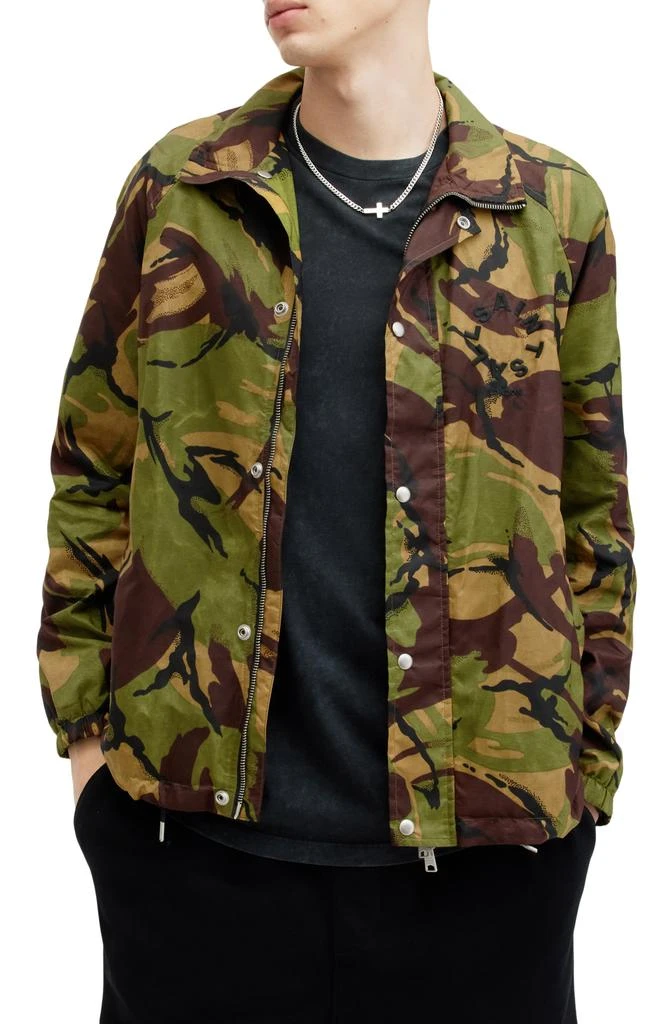 ALL SAINTS Tierra Camo Print Waxed Track Jacket 1