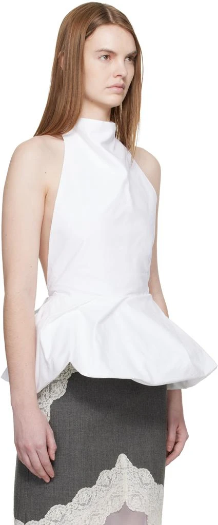Magda Butrym White Halter Peplum Blouse 2
