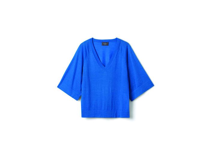 Eric Bompard Pull V kimono - Femme - BLEU BRUNNERA