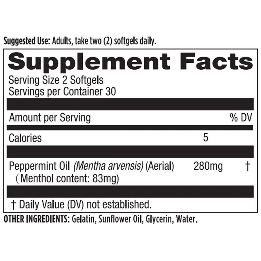 Walgreens Free & Pure Peppermint Oil Supplement Softgels for Digestive Support (60 days) 3