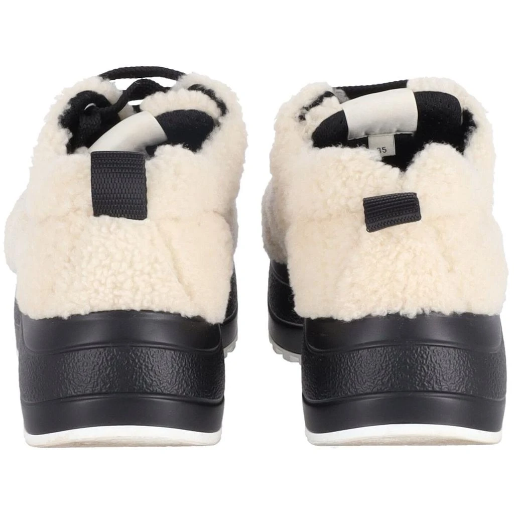Celine Delivery Shearling Platform Sneakers in Cream Wool 4