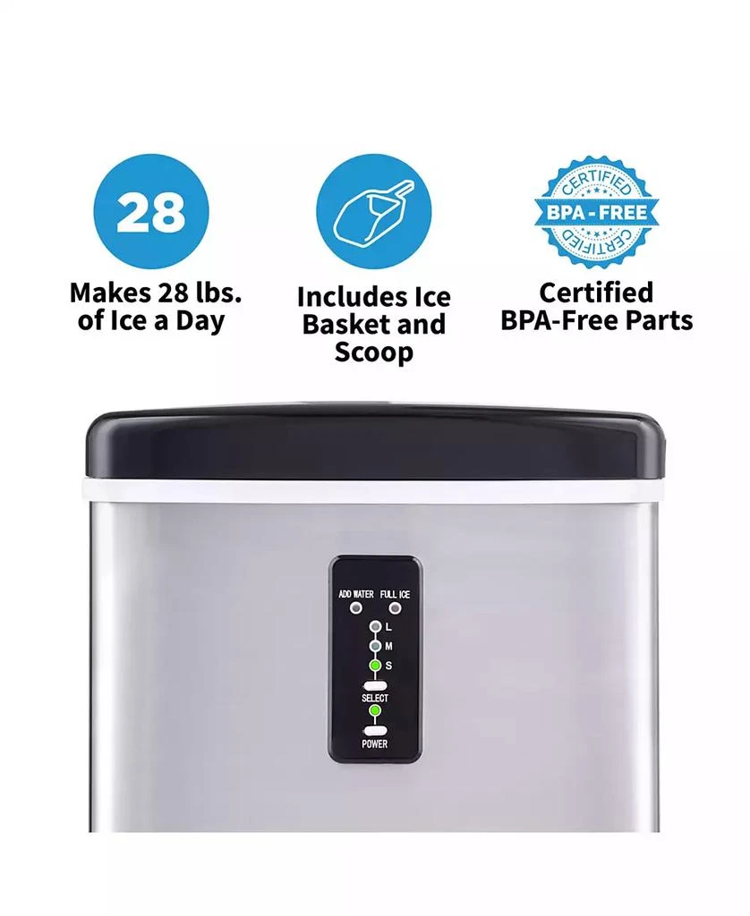 Newair Countertop Ice Maker, 28 lbs. of Ice a Day, 3 Ice Sizes, BPA-Free Parts 6