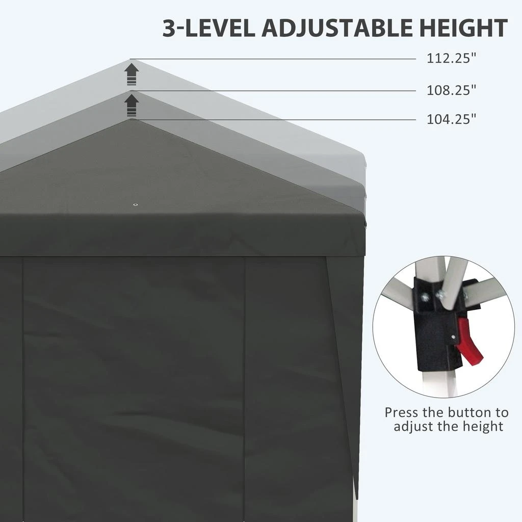 Streamdale Furniture Streamdale 10' x 19.5' Pop Up Canopy Tent with Sidewalls 4